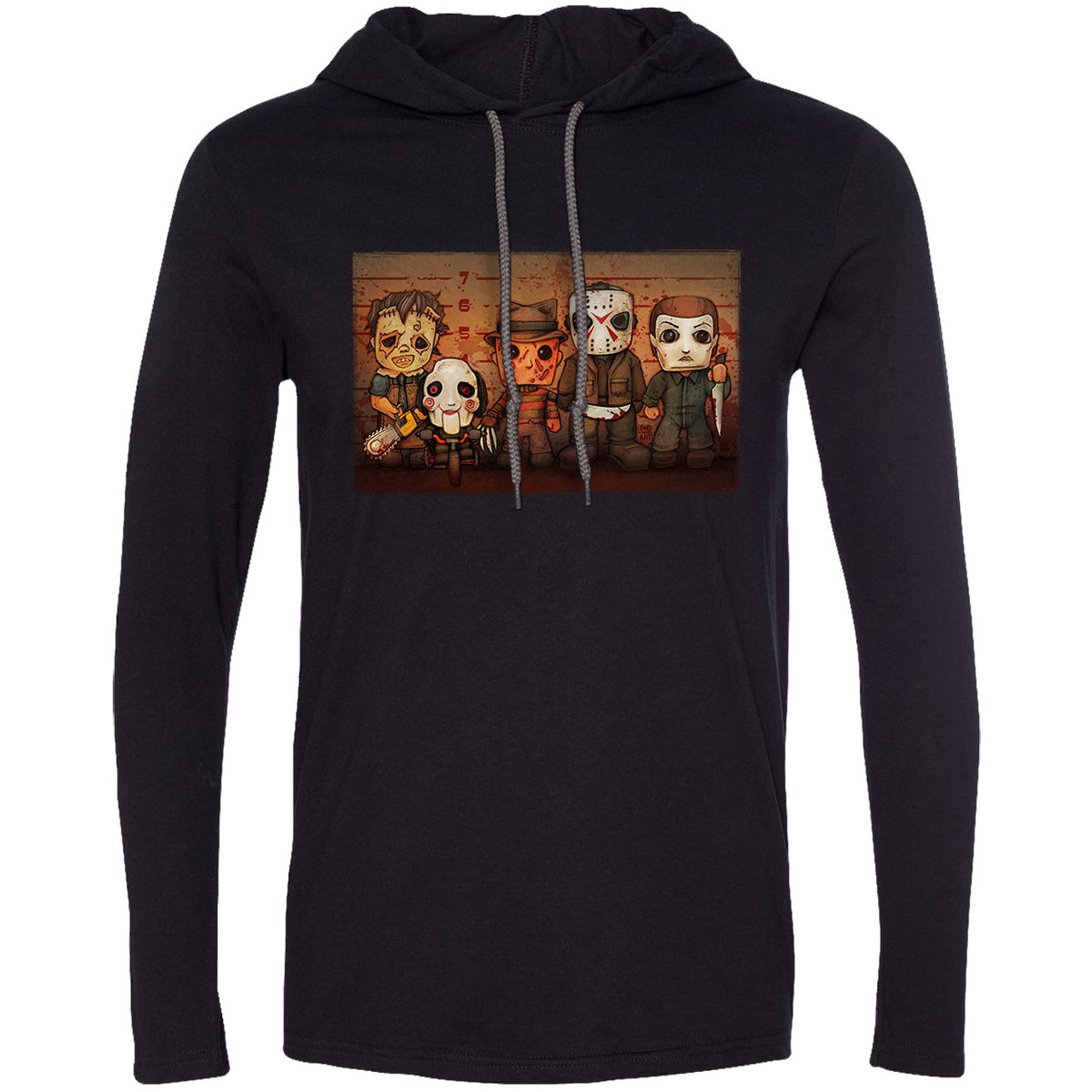 Big Chris Art Killer Line Up Hooded Long Sleeve Front