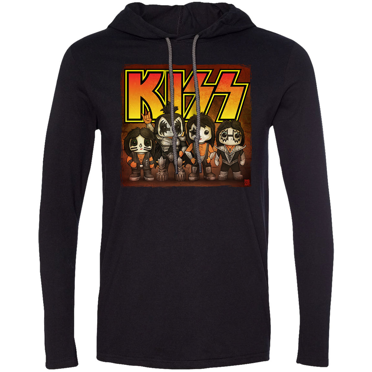 Big Chris Art Kiss Line Up Hooded Long Sleeve Front