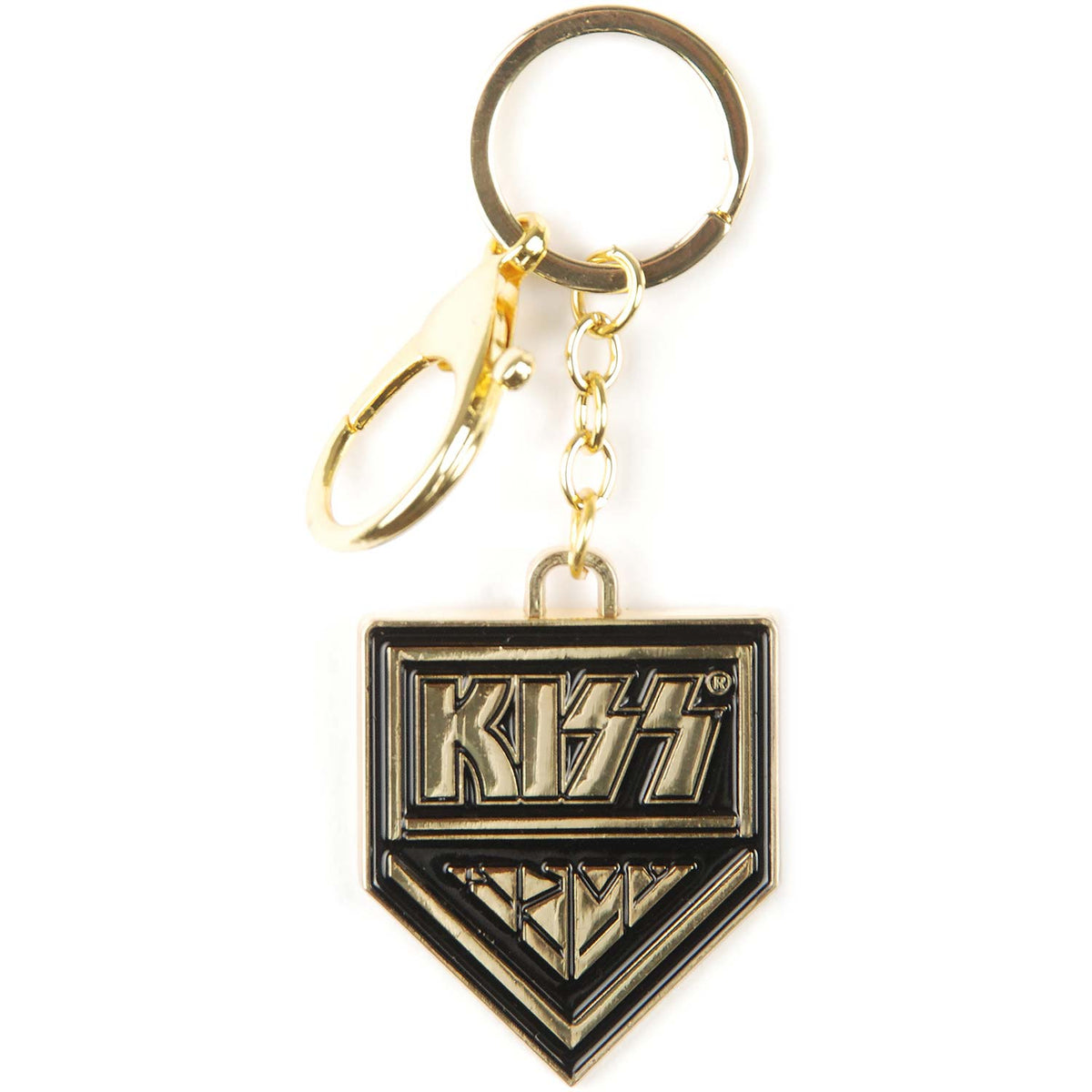 KISS Army Gold Black Enamel Fill Keychain Metal Key Chain Front