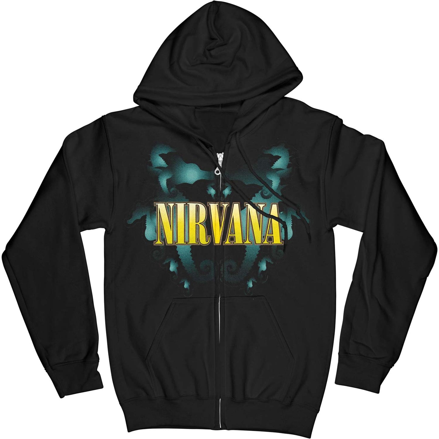 Floating Horses Zippered Hooded Sweatshirt