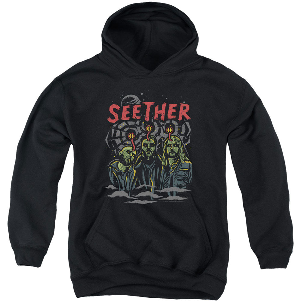 Seether Mind Control Youth 50% Poly Hooded Sweatshirt Front