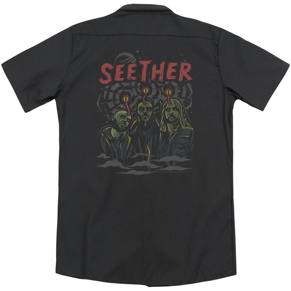 Seether Mind Control (Back Print) Work Shirt Back