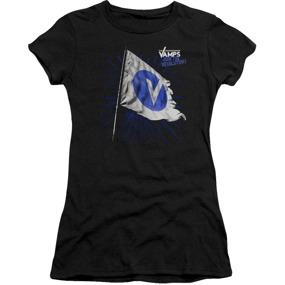 Vamps Flag Cap Sleeve Junior Top Front