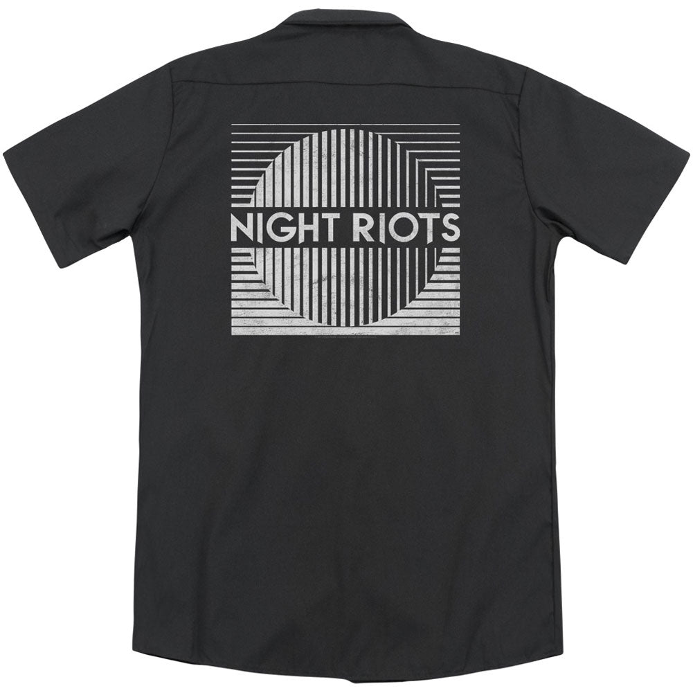 Night Riots Title (Back Print) Work Shirt Back