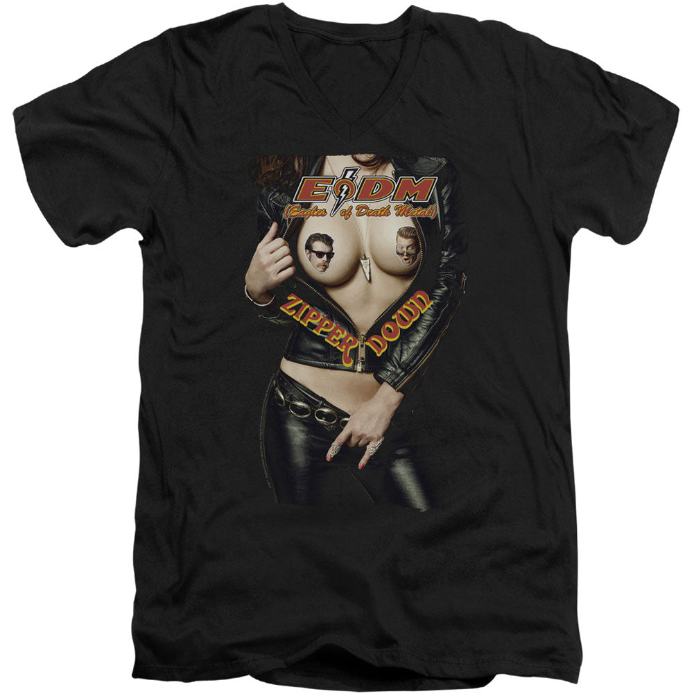 Eagles Of Death Metal Zipper Down Adult V-Neck Slim Fit T-shirt Front