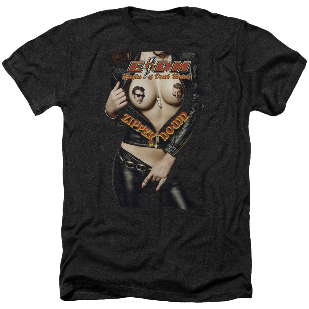 Eagles Of Death Metal Zipper Down Adult Heather 40% Poly T-shirt Front