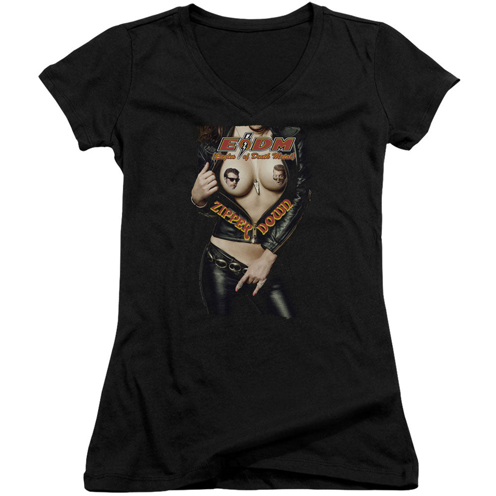 Eagles Of Death Metal Zipper Down V-Neck Junior Top Front