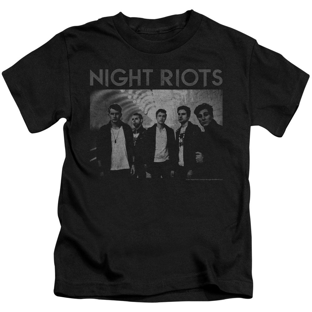Night Riots Greyscale Juvenile Childrens T-shirt Front