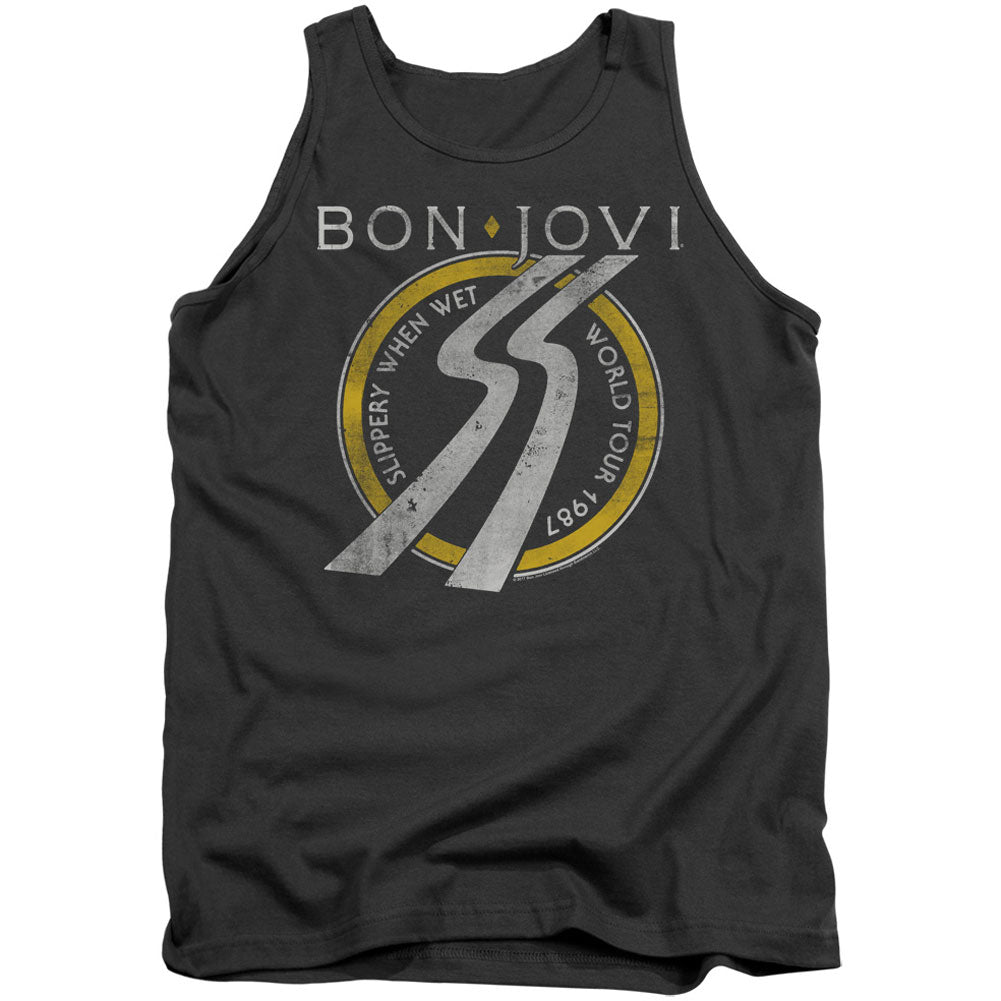 Bon Jovi Slippery When Wet World Tour Mens Tank Front