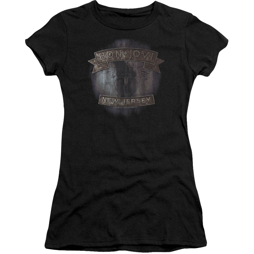 Bon Jovi New Jersey Cap Sleeve Junior Top Front