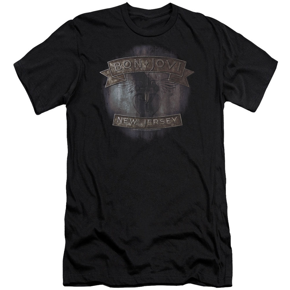 Bon Jovi New Jersey Premium Canvas Brand Slim Fit T-shirt Front