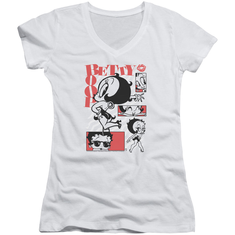 Betty Boop Stylin Snaps V-Neck Junior Top Front