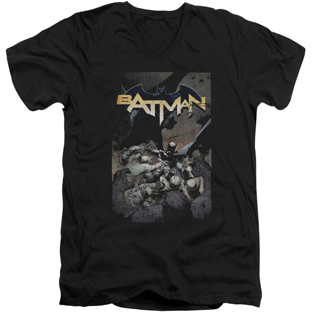 Batman One Adult V-Neck Slim Fit T-shirt Front