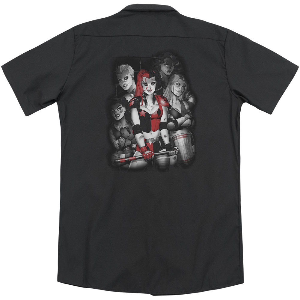 Batman Bad Gals Bw (Back Print) Workshirt Back