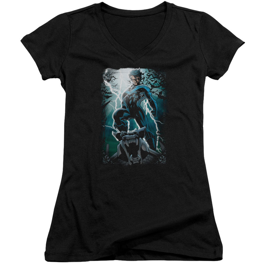 Batman Night Light V-Neck Junior Top Front