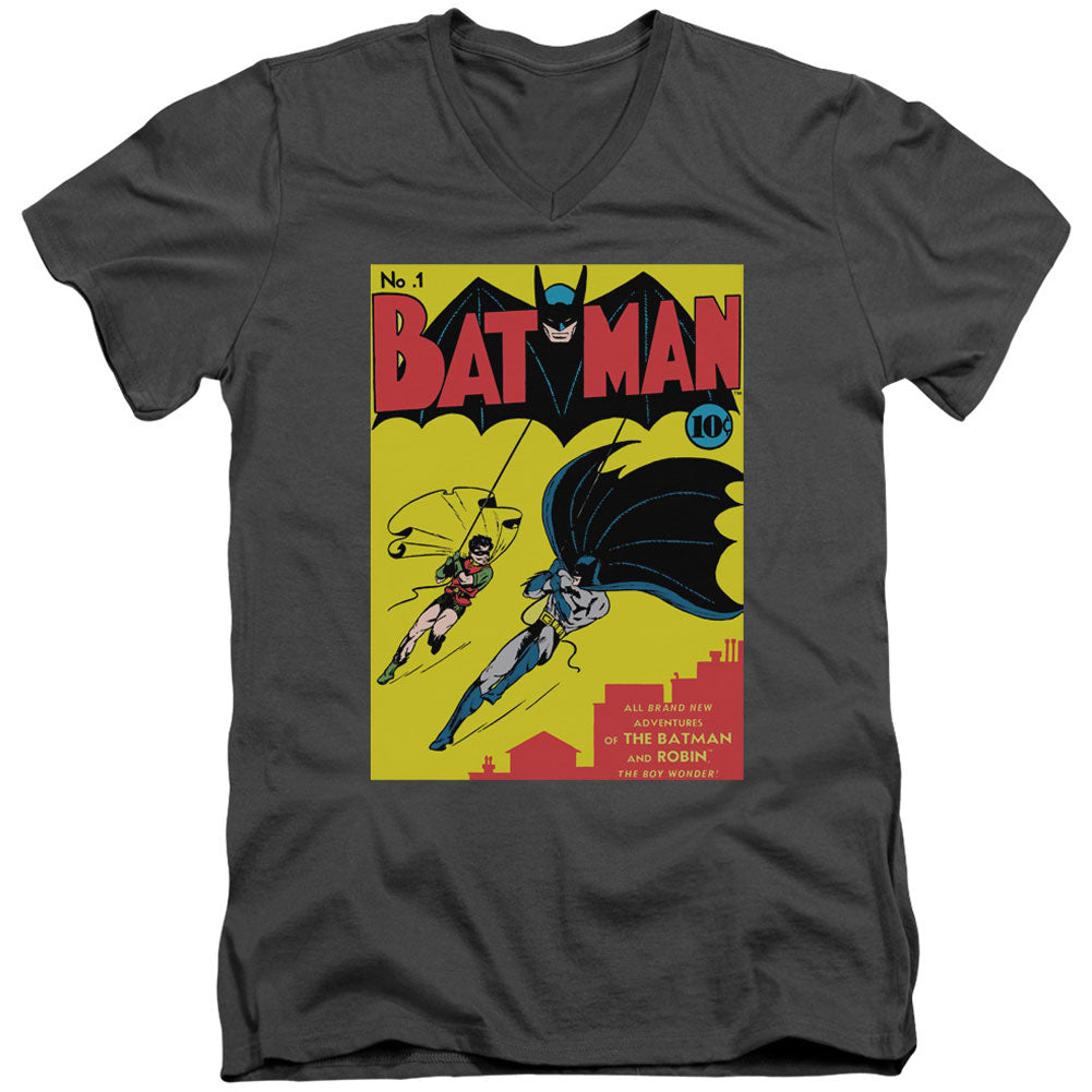 Batman First Adult V-Neck Slim Fit T-shirt Front