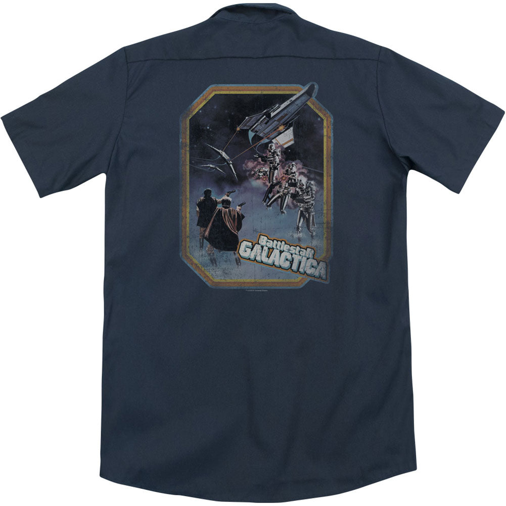 Battlestar Galactica Poster Iron On (Back Print) Workshirt Back