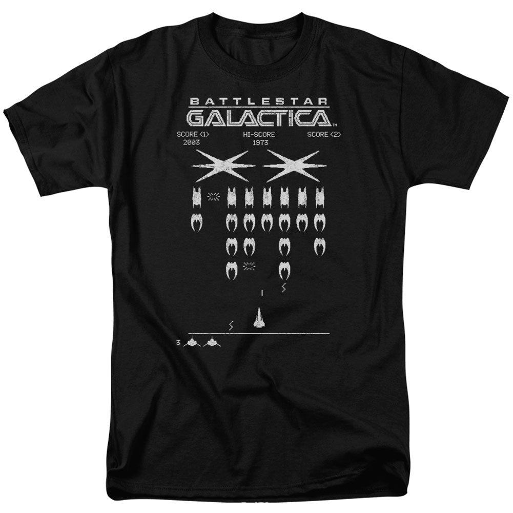Battlestar Galactica Galactic Invaders Adult T-shirt Front