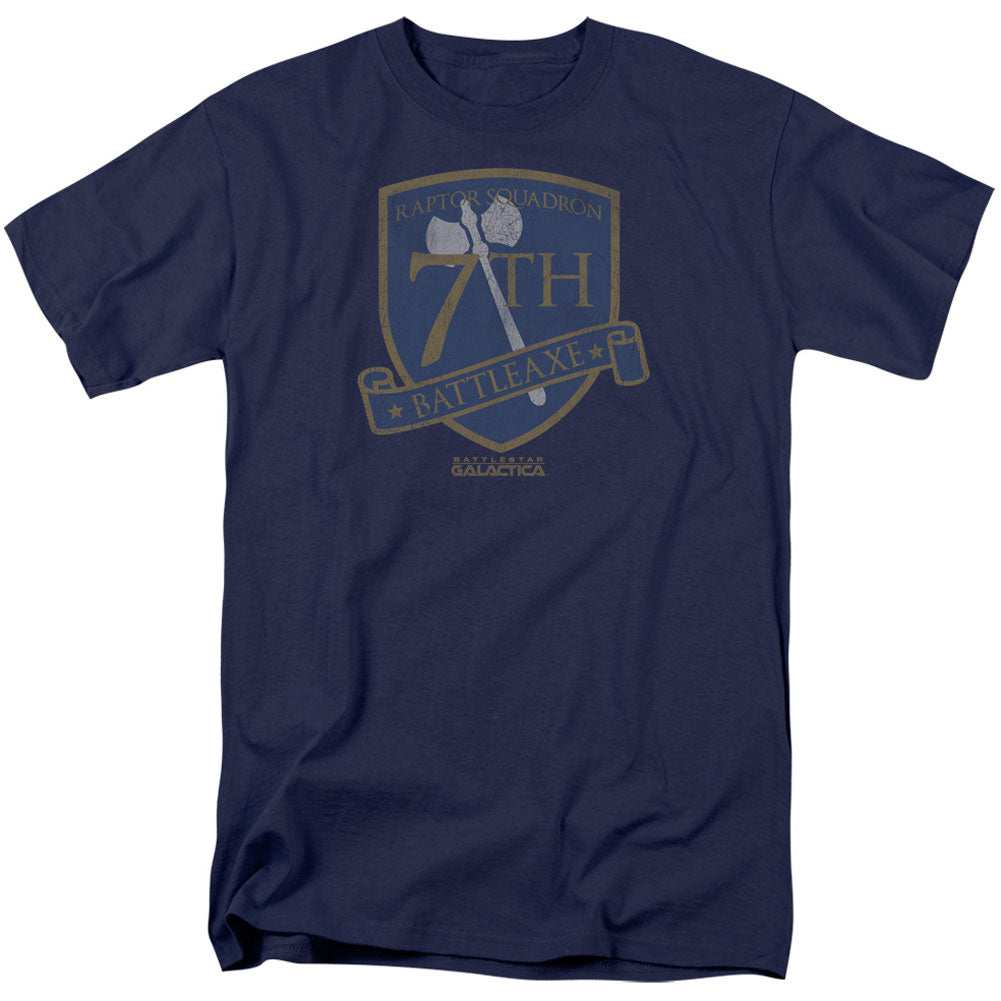 Battlestar Galactica Battleaxe Badge Adult T-shirt Front