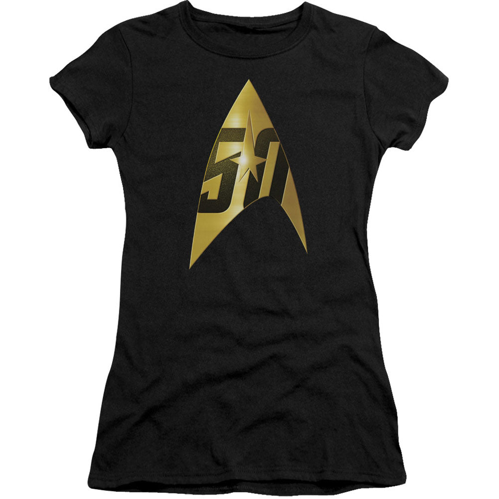 Star Trek 50th Anniversary Delta Cap Sleeve Junior Top Front