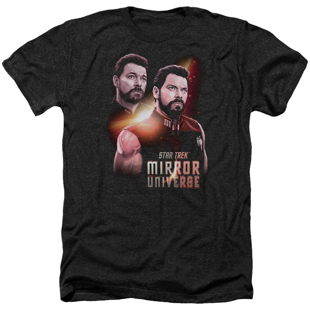 Star Trek Mirror Riker Adult Heather 40% Poly T-shirt Front