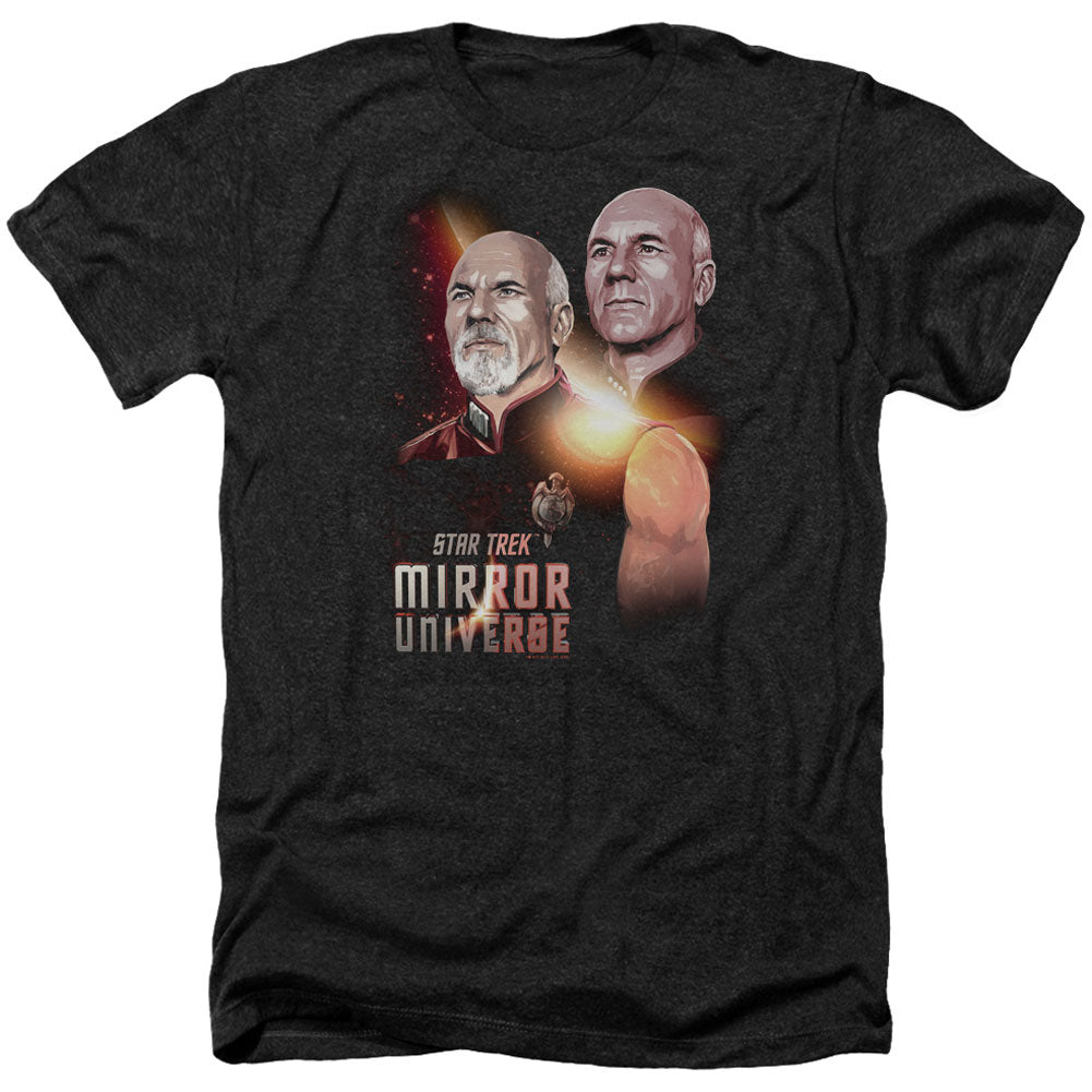 Star Trek Mirror Picard Adult Heather 40% Poly T-shirt Front
