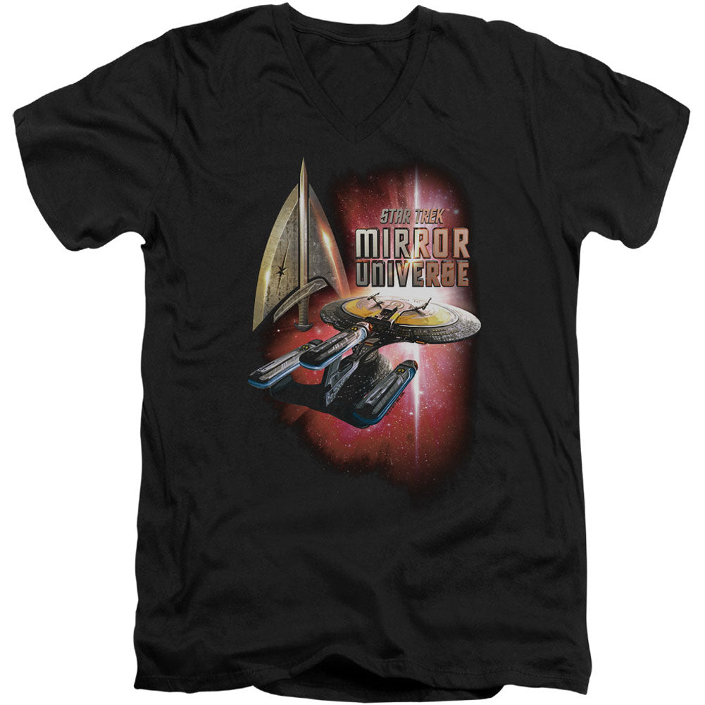 Star Trek Mirror Enterprise Adult V-Neck Slim Fit T-shirt Front