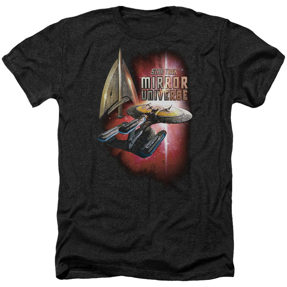 Star Trek Mirror Enterprise Adult Heather 40% Poly T-shirt Front