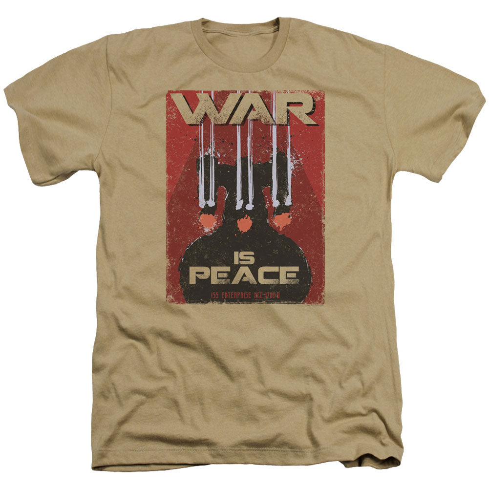 Star Trek War Is Peace Adult Heather 40% Poly T-shirt Front