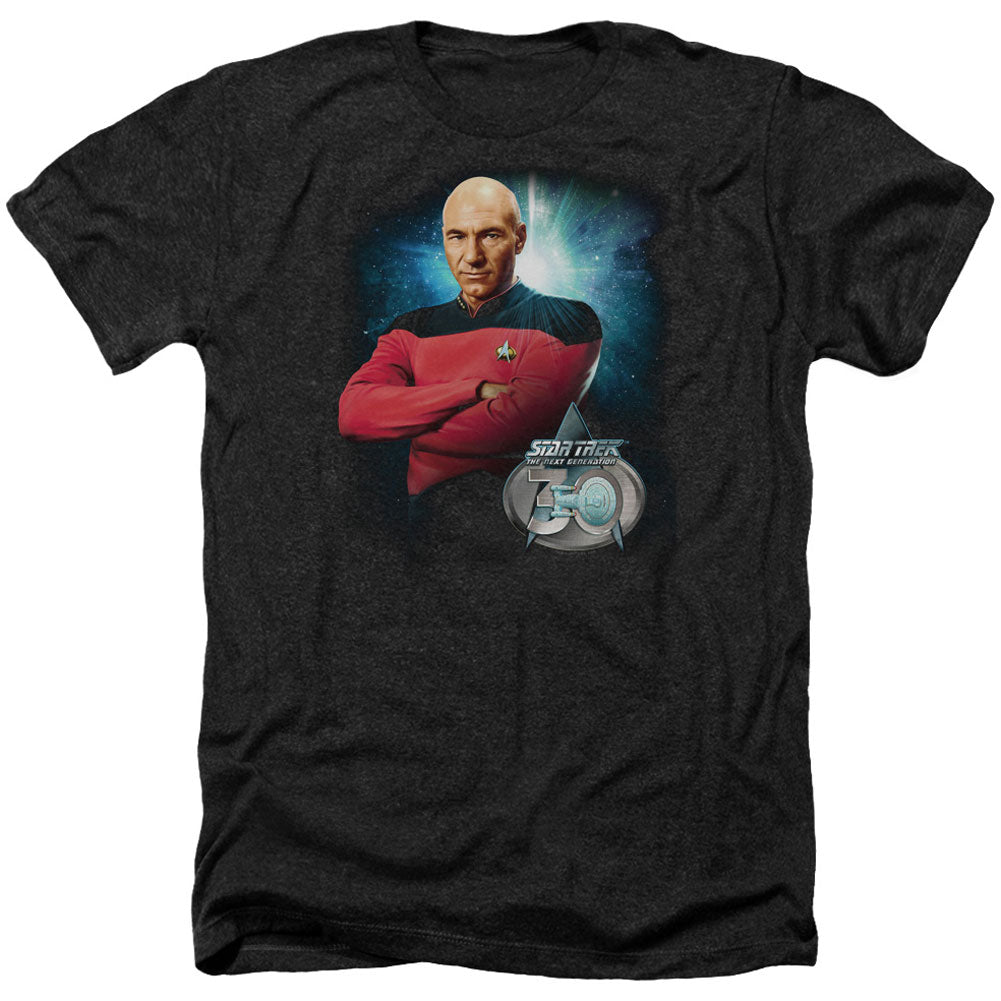 Star Trek Picard 30 Adult Heather 40% Poly T-shirt Front