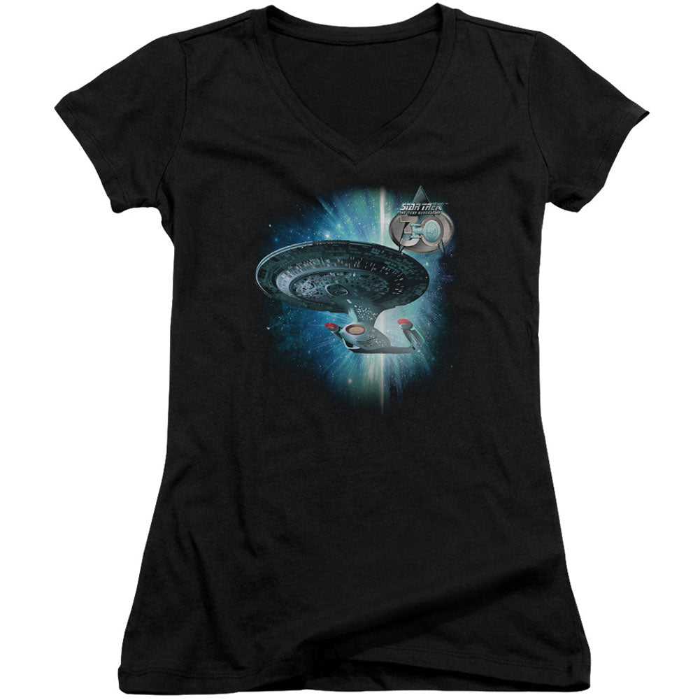 Star Trek Ship 30 V-Neck Junior Top Front