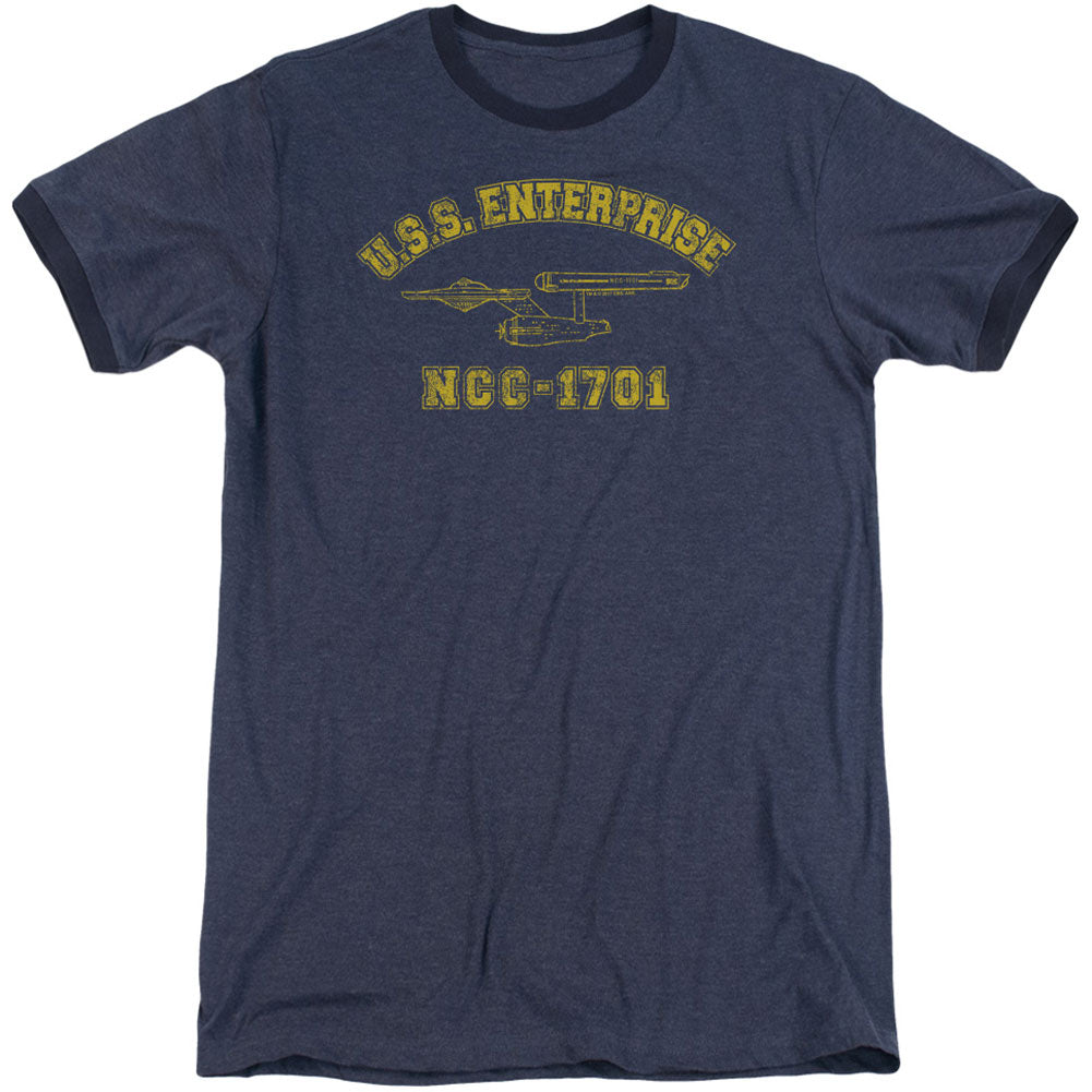Star Trek Enterprise Athletic Adult Ringer T-shirt Front