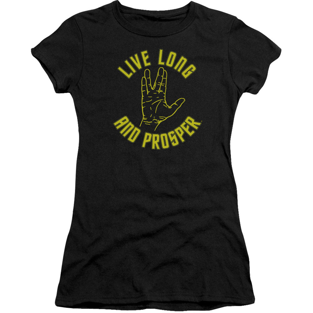 Star Trek Live Long Hand Cap Sleeve Junior Top Front