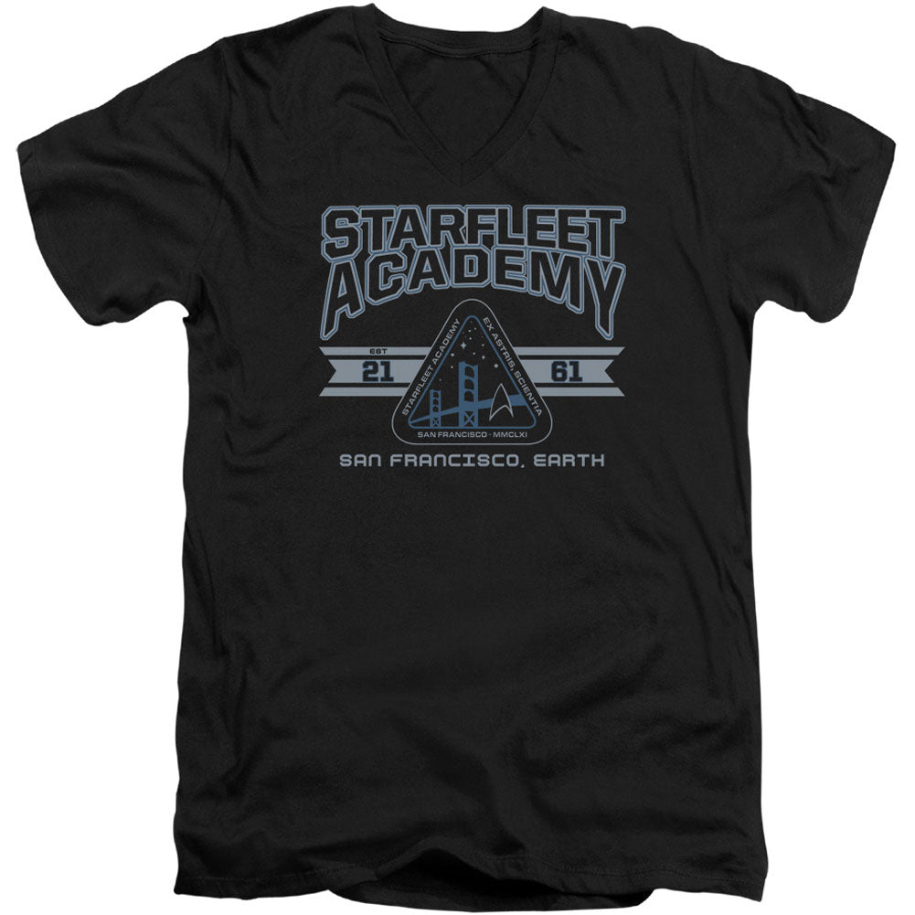 Star Trek Starfleet Academy Earth Adult V-Neck Slim Fit T-shirt Front