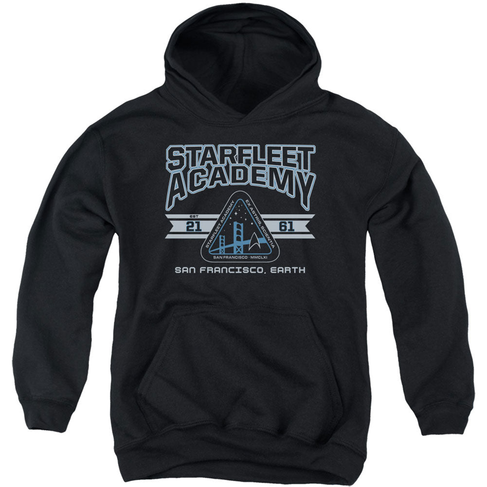 Star Trek Starfleet Academy Earth Youth 50% Poly Hooded Sweatshirt Front