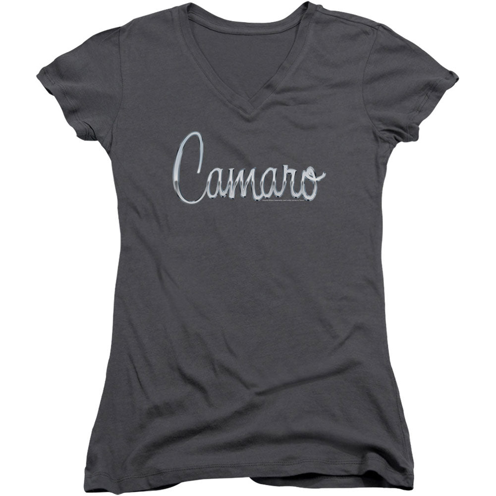Chevy Classic Camaro Metal V-Neck Junior Top Front