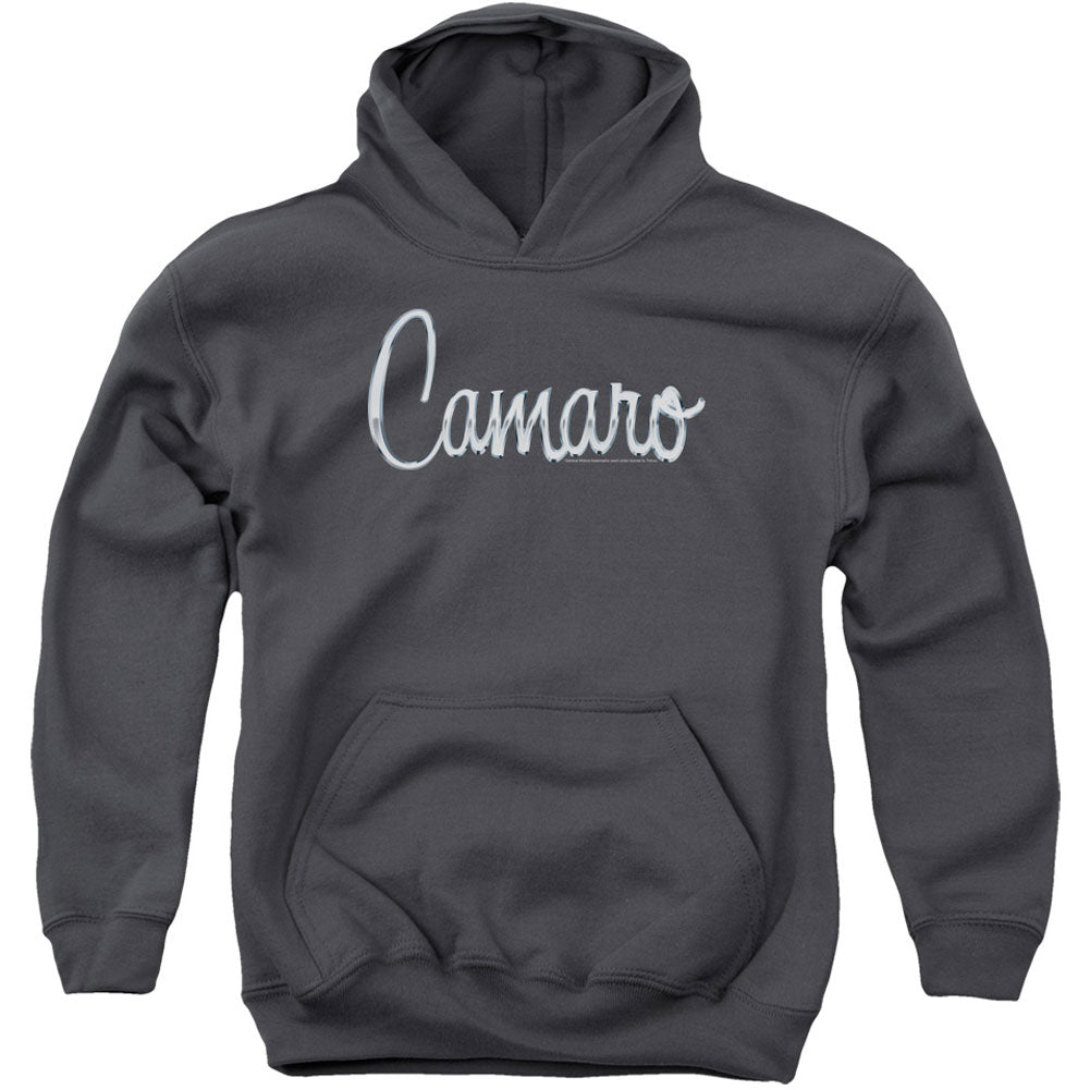 Chevy Classic Camaro Metal Youth 50% Poly Hooded Sweatshirt Front