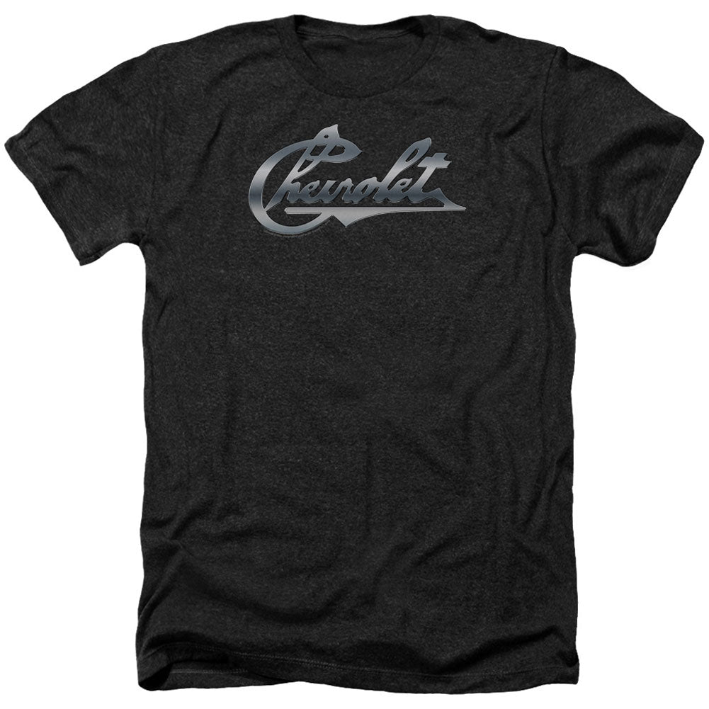 Chrome Vintage Chevy Bowtie Adult Heather 40% Poly T-shirt Front