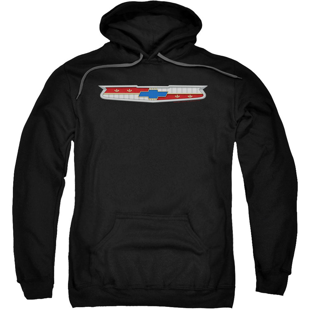 Chevy 56 Bel Air Emblem Adult 25% Poly Hooded Sweatshirt Front