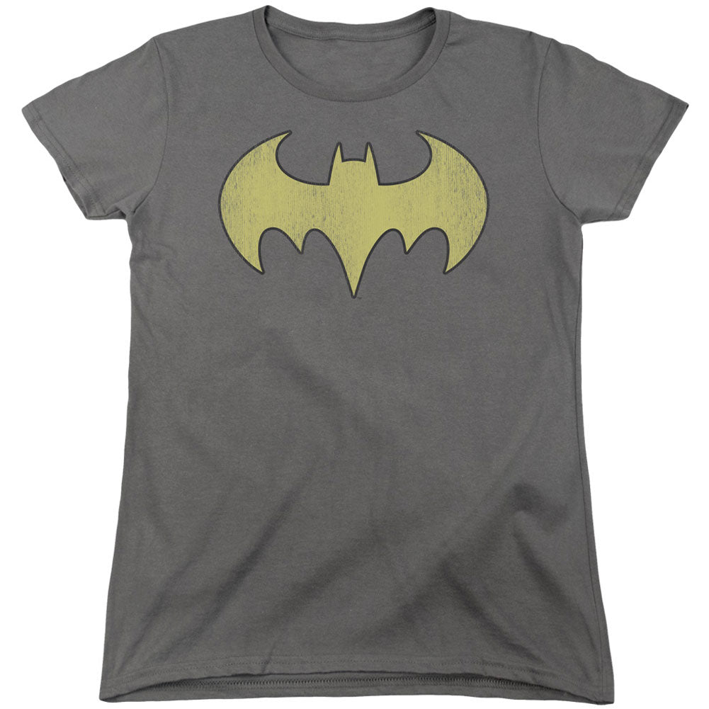 DC Comics Batgirl Logo Distressed Junior Top Front