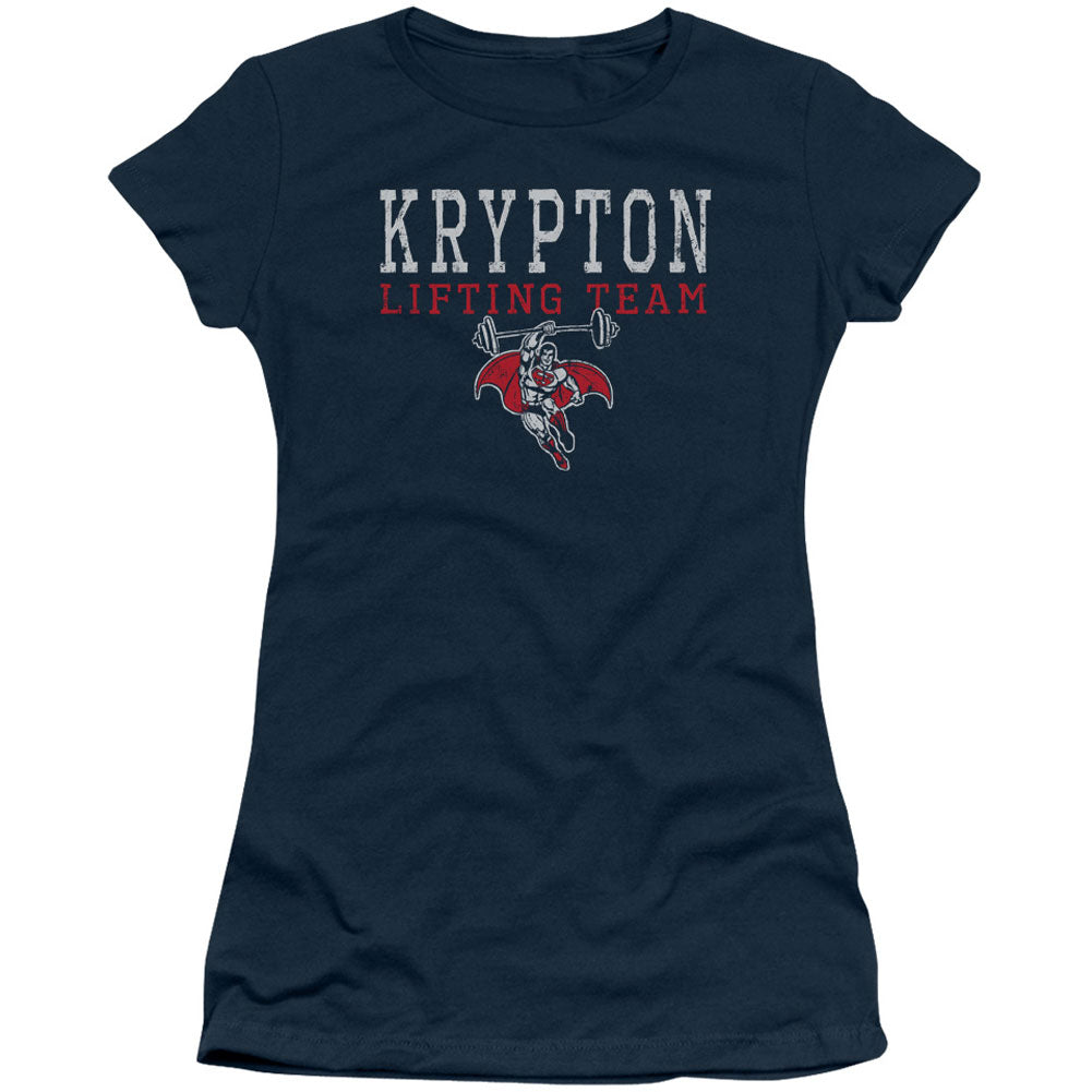 DC Comics Krpton Lifting Cap Sleeve Junior Top Front