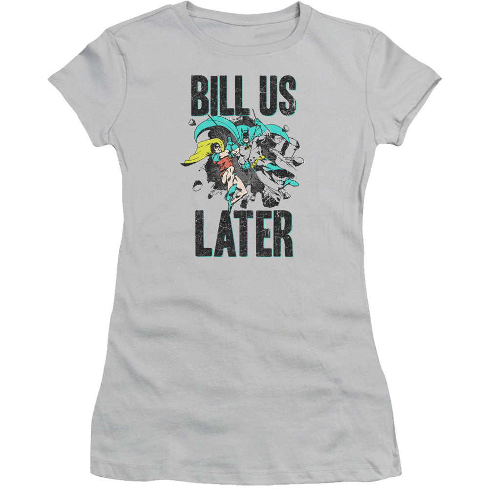 DC Comics Bill Us Later Cap Sleeve Junior Top Front