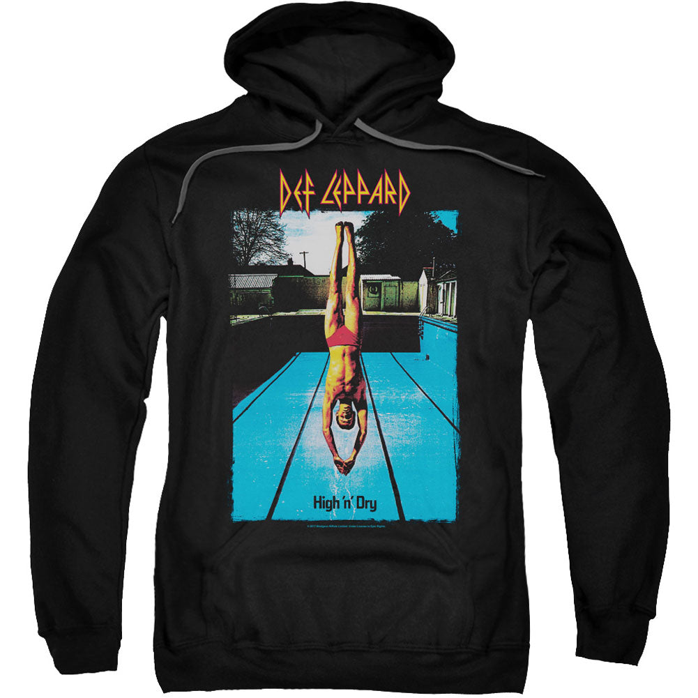 Def Leppard High N Dry Adult 25% Poly Hooded Sweatshirt Front