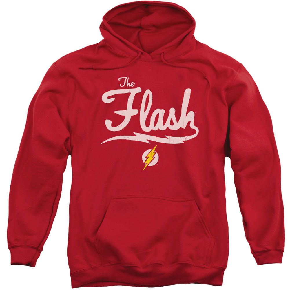 Justice League Of America Old School Flash Adult 25% Poly Hooded Sweatshirt Front