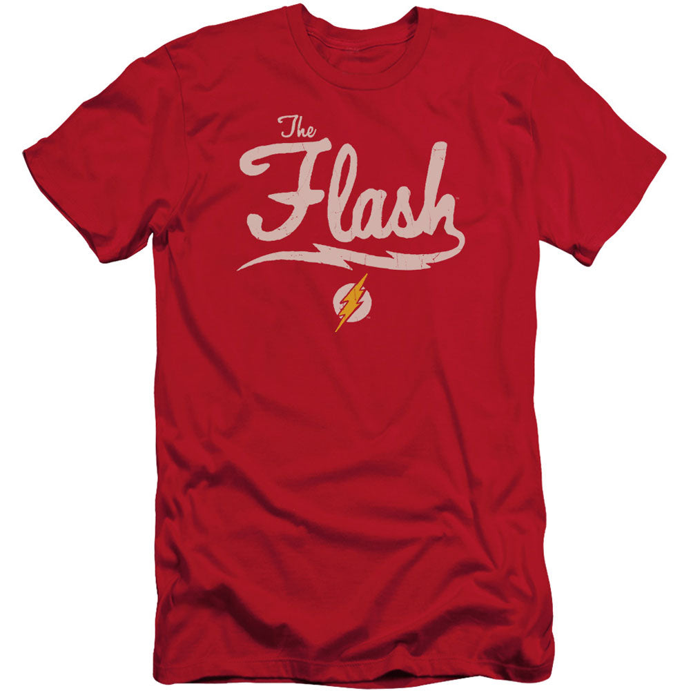 Justice League Of America Old School Flash Adult Slim Fit Slim Fit T-shirt Front