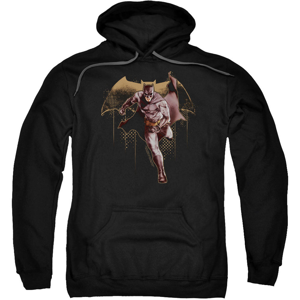Justice League Caped Crusader Adult 25% Poly Hooded Sweatshirt Front