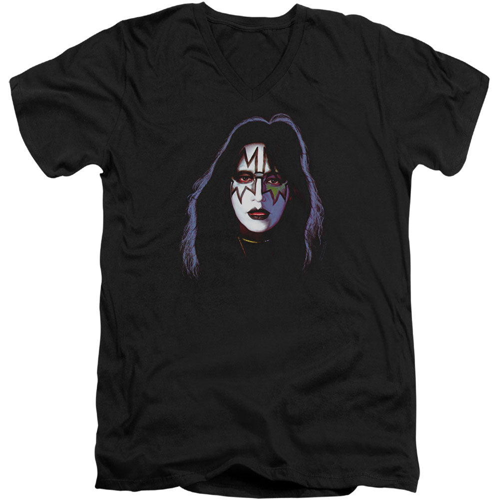 KISS Ace Frehley Cover Adult V-Neck Slim Fit T-shirt Front
