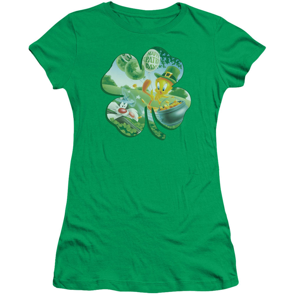 Looney Tunes Tweety Shamrock Cap Sleeve Junior Top Front