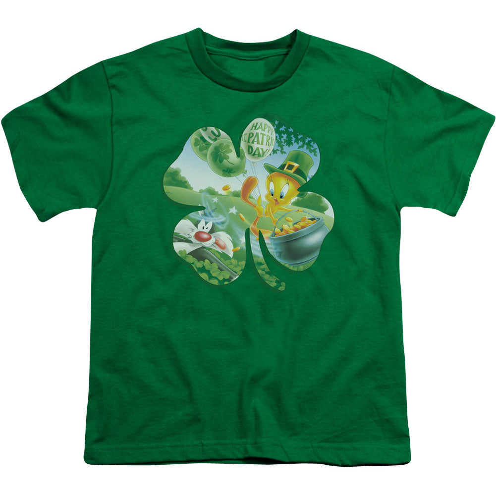 Looney Tunes Tweety Shamrock Youth T-shirt Front
