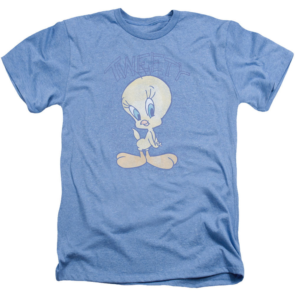 Looney Tunes Tweety Fade Adult Heather 40% Poly T-shirt Front